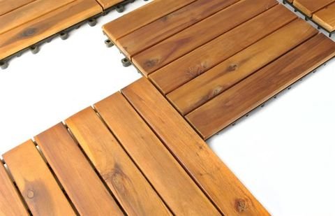Dřevěné dlaždice 30x30cm - sada 10 ks