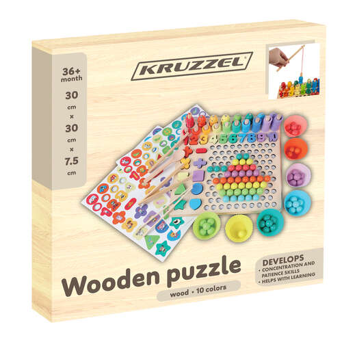 Dřevěné puzzle - korálky DU17252