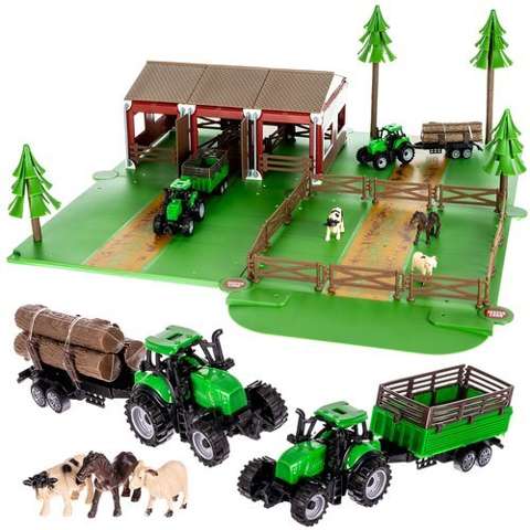 Farma se zvířaty + 2 farmářské vozy