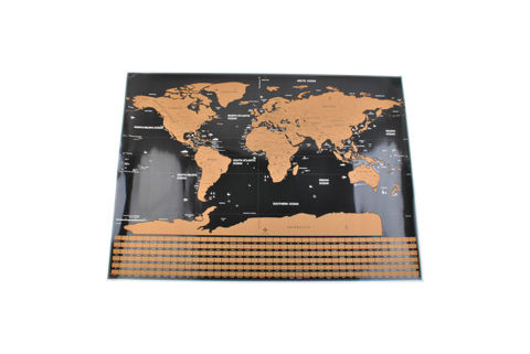 Mapa světa - stírací los s vlajkami + doplňky