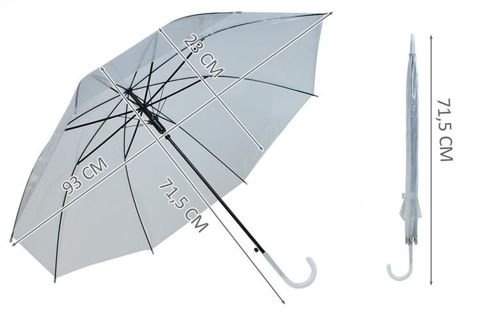 Průhledný bílý deštník