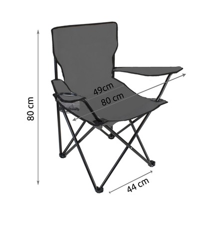 Rybářská židle Skládací židle Kempovací židle s područkami a držákem na šálek do 120 kg Skládací s kufříkem 10071