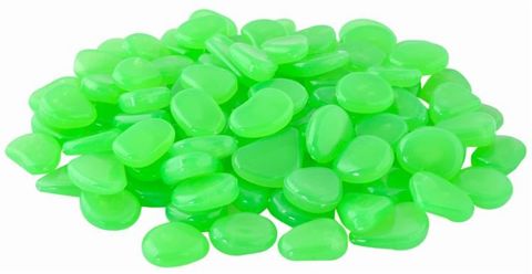 Svítící kameny - 100ks zelená sada