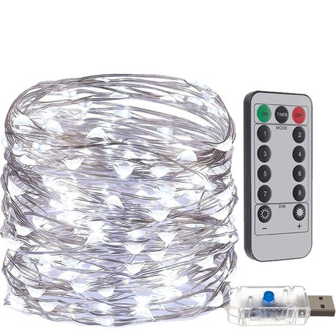 USB osvětlení vánočního stromku - 300 LED drátů, studená bílá