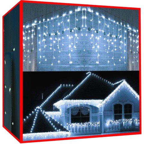 Vánoční osvětlení - 500 LED rampouchů, studená bílá