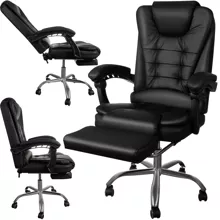 Office chair with footrest - black Malatec 23286