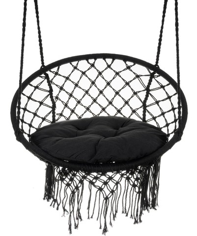 2m black stork nest swing with a pillow