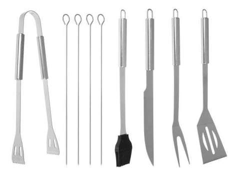 Barbecue utensils - set of 9 accessories + case