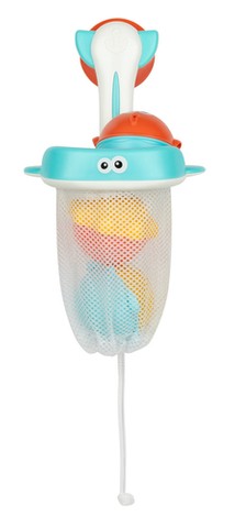 Bath toys with a strainer