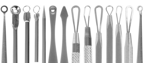 Blackhead removal spoons - set of 7 pcs