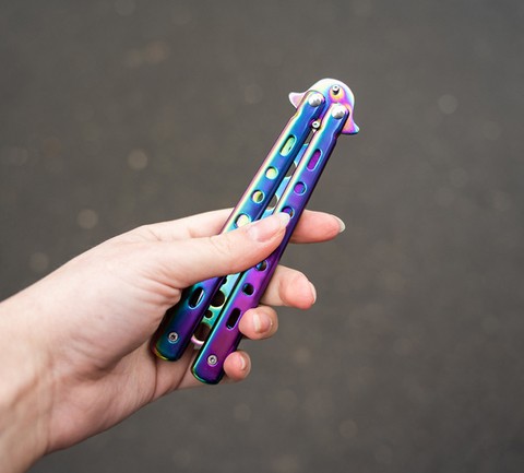 Butterfly knife for training - rainbow