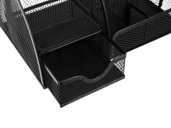 Desk organizer - 6 compartments - black