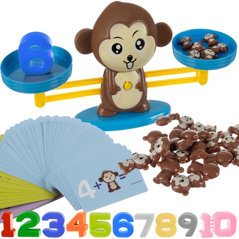 Educational game monkey - balance scale