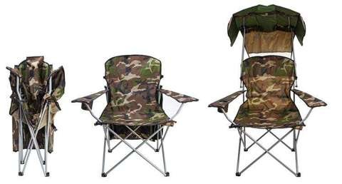 Fishing chair Folding chair Camping chair up to 120 kg Foldable with carry bag roof 10044