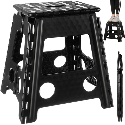 Folding stool black and white 39cm