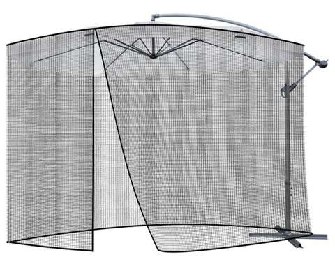 Garden umbrella mosquito net 3.5m - black