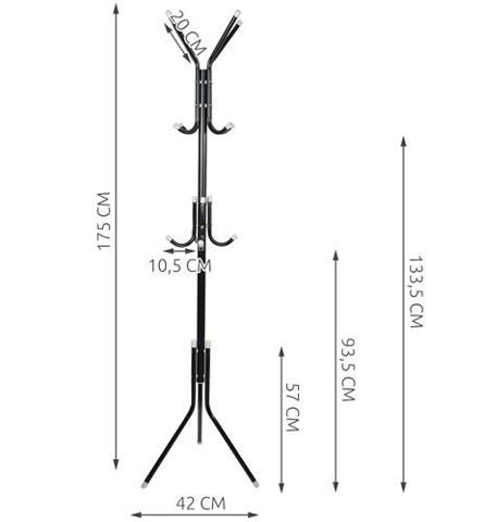 Hanger standing 170 cm - black