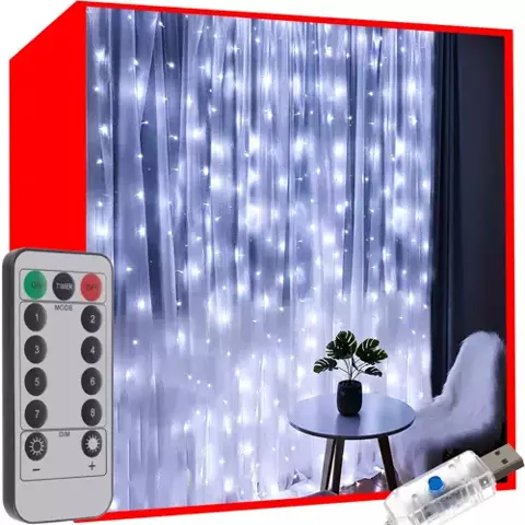 Light curtain 300 LED USB-cool white KŚ19766