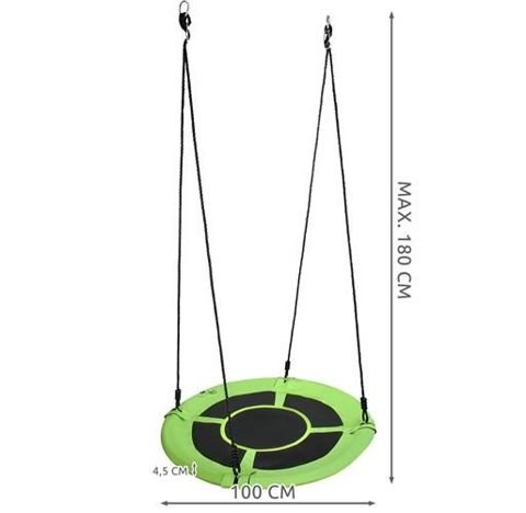 Nest swing 100cm green-black