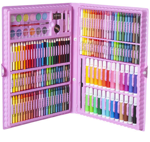 Painting set in a suitcase 168 pcs pink