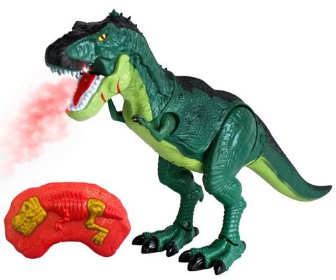 Remote-controlled fire-breathing dinosaur