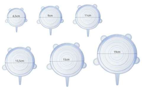 Silicone lids - set of 6