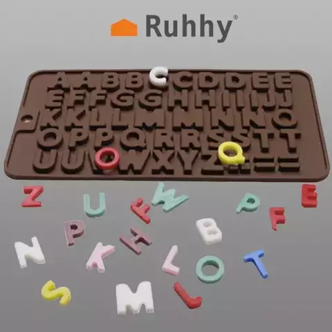 Silicone mold for chocolate - letters Ruhhy 19557