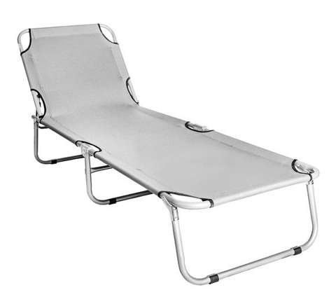 Sun lounger / daybed with a roof - gray L12965