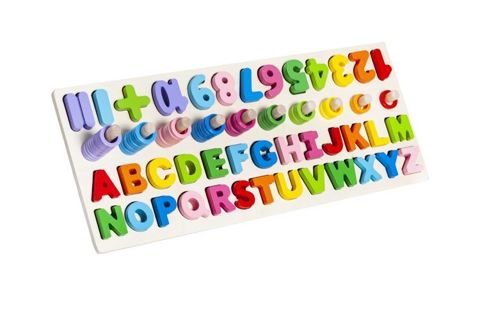 Wooden alphabet and numbers puzzle