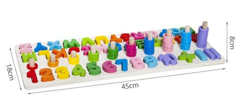 Wooden alphabet and numbers puzzle