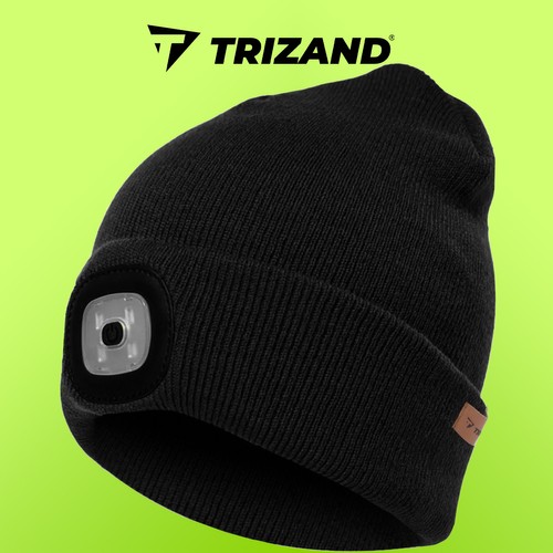 Bonnet d'hiver avec lampe de poche - noir Trizand 22663
