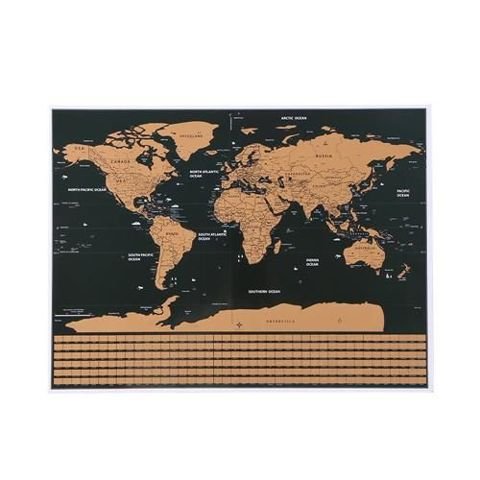 Carte du monde - carte à gratter avec drapeaux