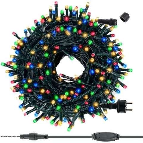 Guirlande lumineuse pour sapin de Noël 200 LED multicolore L11364