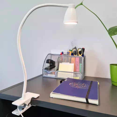 Lampe de bureau à clip - blanc Izoxis 19455
