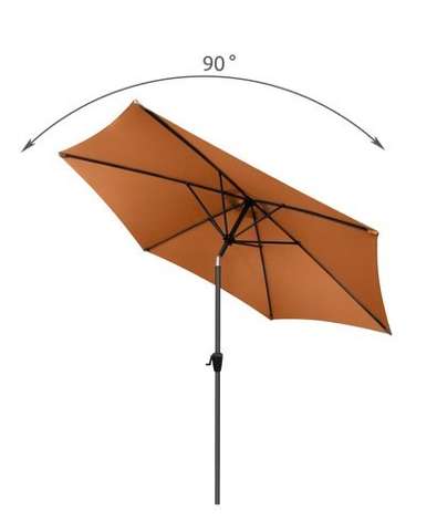 Parasol de jardin/plage 3m - marron