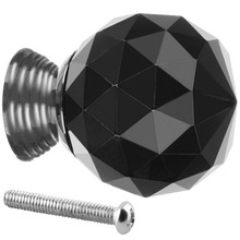 Kristall-Möbelknopf – schwarz