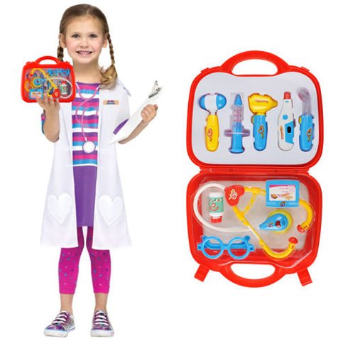 Arztkoffer Doktorkoffer Set für Kinder 10 Elemente Rollenspiel Pädagogisch 6118