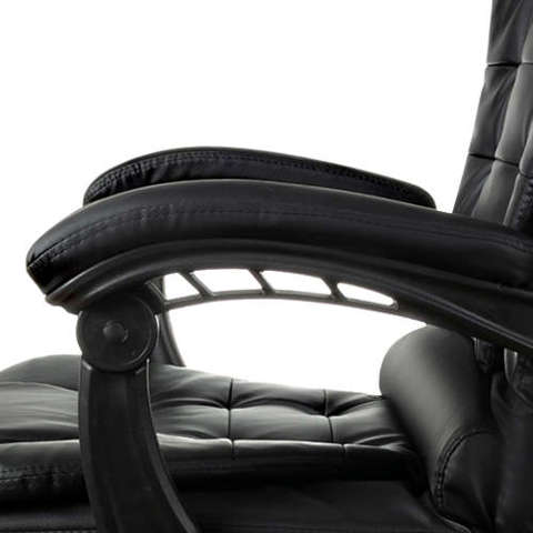 Bürostuhl mit Fußstütze, Kunstleder - schwarz