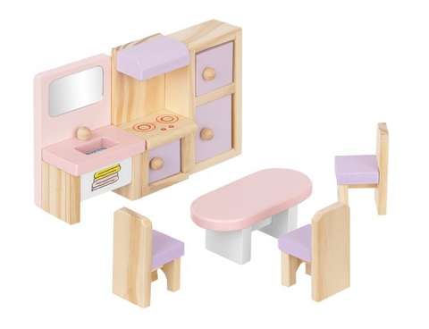 Eine Reihe von Holzmöbeln für Puppen Z11213