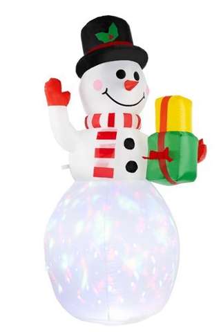 LED beleuchteter aufblasbarer Schneemann - mehrfarbig