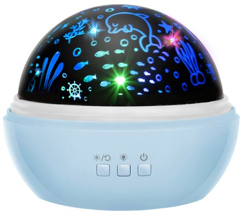 Nachttischlampe mit Projektor - blau LP16858