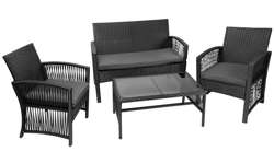 M11962 Gartenmöbel aus Polyrattan - schwarz