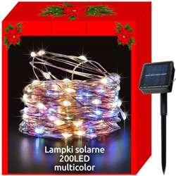 Solar-Weihnachtsbeleuchtung - Kabel 200LED mehrfarbig