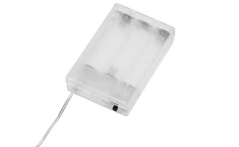 100 LED vieliniu lempu – šiltai baltos – maitinamos baterijomis