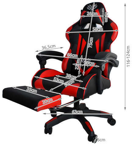Žaidimų kėdė - juoda ir raudona MALATEC