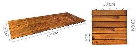 Płytki drewniane 30x30cm - zestaw 10szt