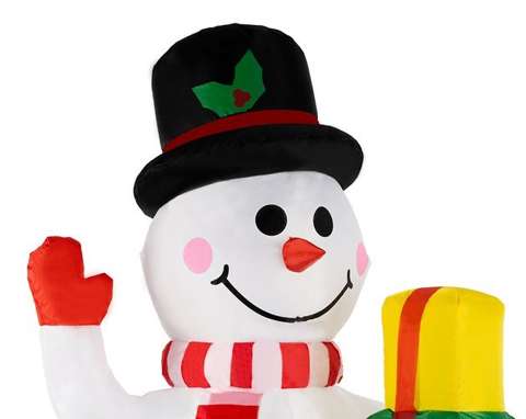 Надувной снеговик со светодиодной подсветкой - многоцветный