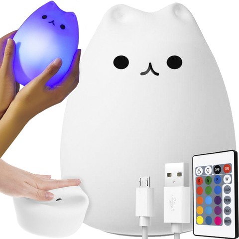 Светодиодная прикроватная лампа - котенок