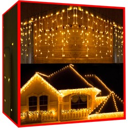 Рождественские огни - 500 светодиодных сосулек, теплый белый