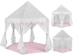 Серо-розовая детская палатка Kruzzel